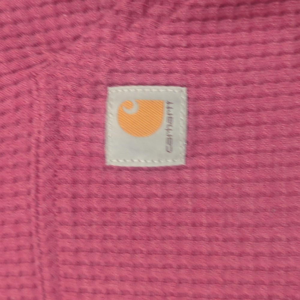 Carhartt Women's en's Waffle Knit Hoodie Mauve Rosey Pink - Picture 7 of 7